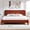 Terracotta, variant on VELOCAVA Queen Size Bed Frame with Rounded Headboard and Soft Curved Design, Beige
