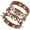 Brown, variant on Punk Rock Studded Faux Leather Bracelet Set, Goth Spiked Cuff Wristband Adjustable Fashion Bracelets for Halloween Party Favors Emo Grunge Accessories Pink -