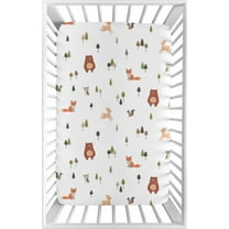 Sweet Jojo Designs Woodland Animal Pals Boy, Girl, Unisex/Gender Neutral Mini Fitted Crib Sheet