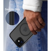 Compatible for iPhone 12 / 12 Pro Case with Magnetic, Translucent Matte Shockproof Phone Case Cover - Black