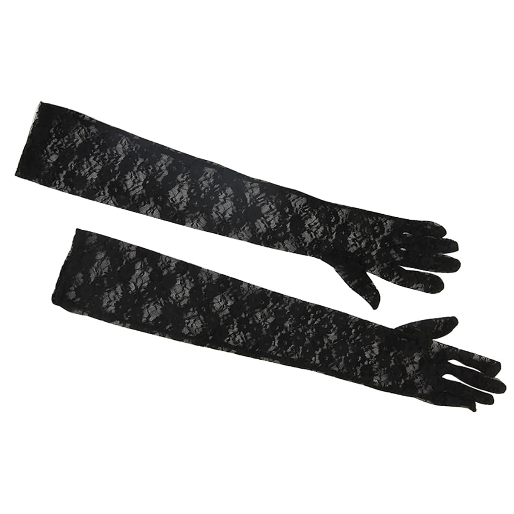 Linyer 1 Pair Riding Gloves Long Arm Lace Driving Gloves Sun Protection Cycling Arm Sleeves