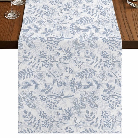 Table Runners 72 Inches Long Dress Scarves, Light Blue Dandelion Farmhouse Kitchen Table Runner, Coffee Tablerunners, Spring Flowers Modern Minimalist 18x72 Inch