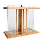 DENEST Betta Fish Tank Desktop Aquarium Bamboo Ecological Mini Fish Tank Home Ornament