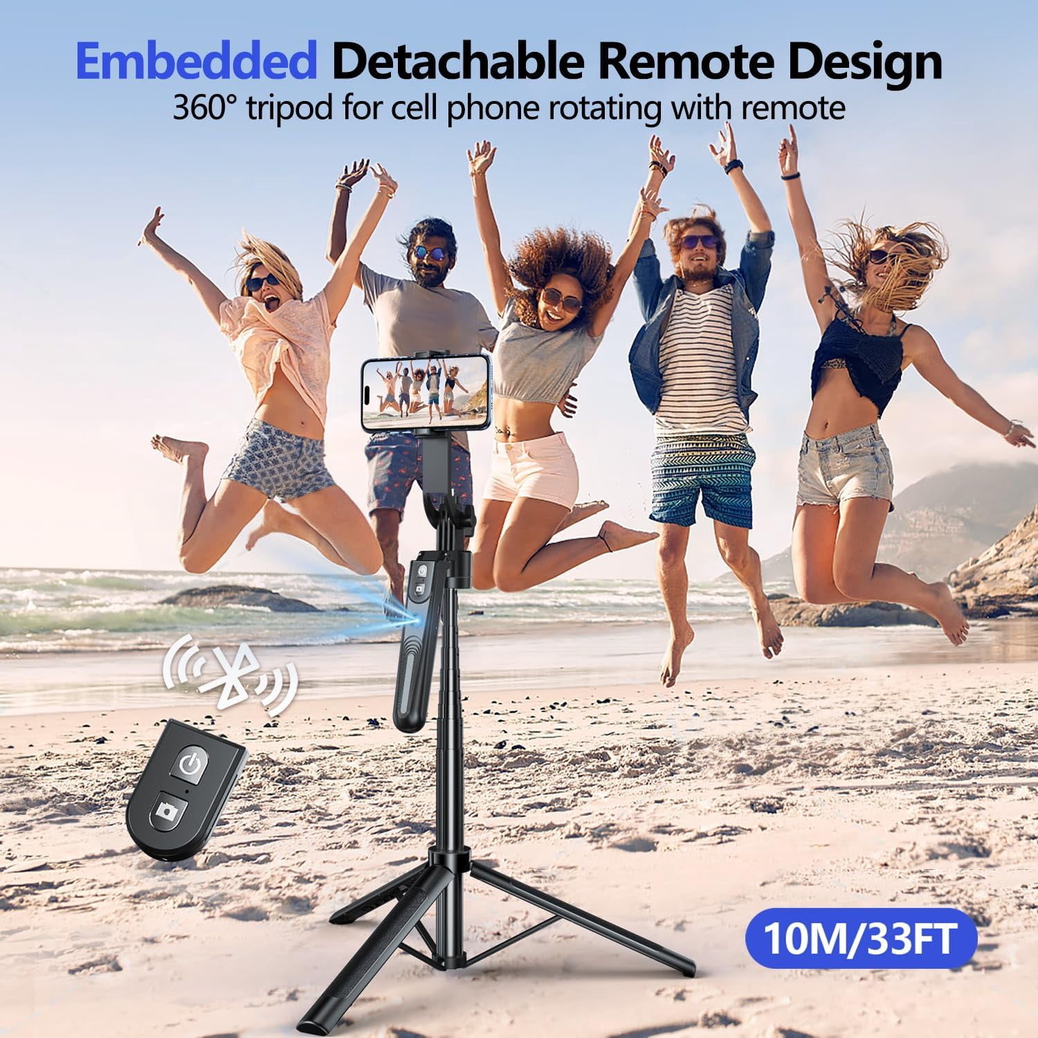 NEOYFC  Face Tracking Tripod 360° Rotation with Stand, 70.9" Motion Sensor Phone Tripod Stand, No App, Gesture Control, Smart Face Body Auto Tracking Selfie Stick Tripods for Video Record/