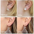 thumbnail image 3 of 3 Pairs Earring Lifters Backs Sterling Silver Hypoallergenic Adjustable Secure Lifts Earring Jewelry, Heart-Shaped, Crown & Clover Style, 3 of 5