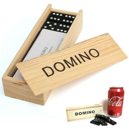- 28 Pcs Domino Game Wooden Boxed Traditional Classic Blocks Play Set Toy Gift New