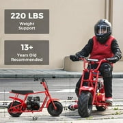 FRP GMB100 Mini Dirt Bike, 99CC 4-Stroke Gas Mini Bike, 3HP Off-Road Mini Bikes for Teens/Adult, Trail Bike Up to 28Mph, Weight Support Up to 220 LBS (RED)