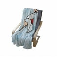 thumbnail image 4 of Cartoon Soft Flannel Fleece Throw Blanket, Valentine's Day Design Image of Love Letter with Wings, Cozy Plush for Indoor and Outdoor Use, 50" x 70", Pale Blue Vermilion, by Ambesonne, 4 of 6