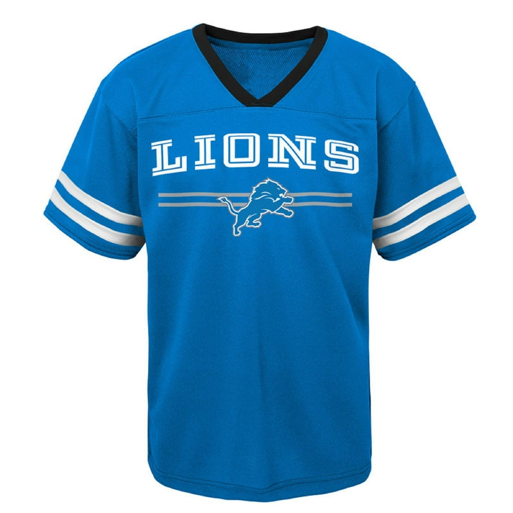 Youth Blue Detroit Lions Mesh V-Neck T-Shirt - Walmart.com - Walmart.com