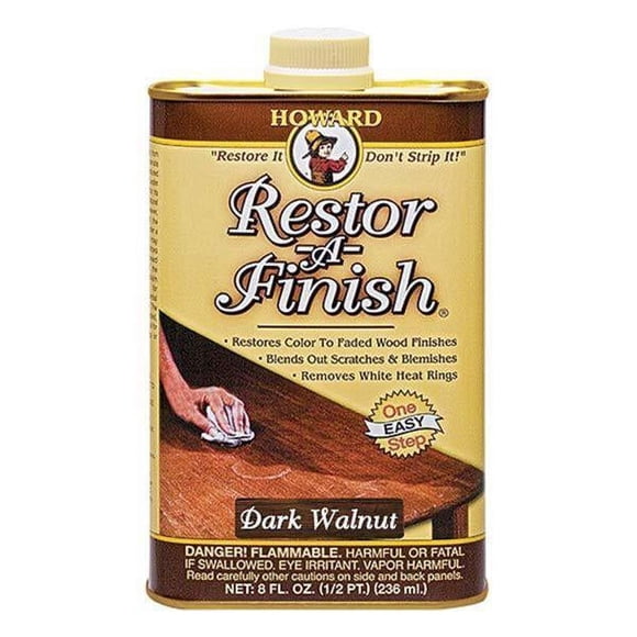 Howard Products RF6008 RF008 Restor-A-Finish, 8 oz, Dark Walnut, 8 Fluid Ounces
