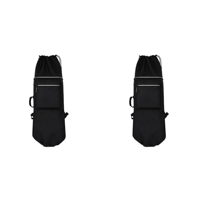 2X Sac à Dos Double Rocker Planche à Roulettes Sac de Planche à Roulettes Longboard Sac de Transport Accessoires, Noir P