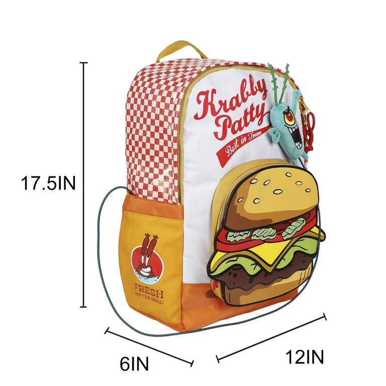 SpongeBob SquarePants Krabby Patty Backpack Amazon.com: Bioworld Spongebob Squarepants Krabby Patty Meal  main image 2