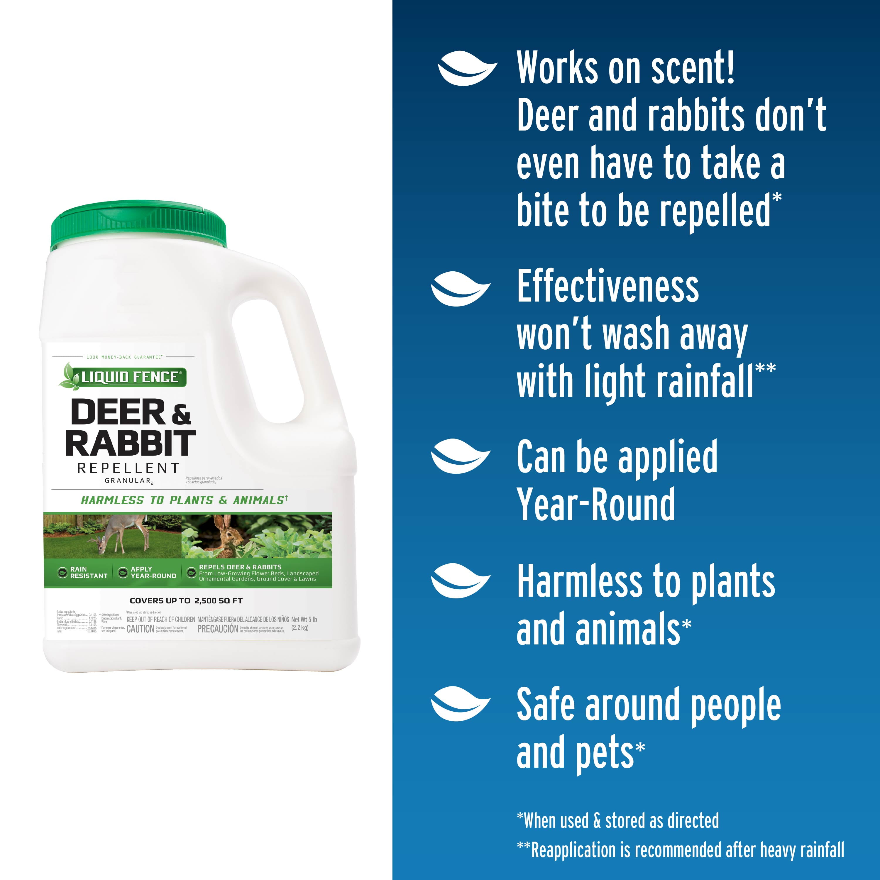Liquid Fence Deer & Rabbit Repellent Granular, 5 Pounds
