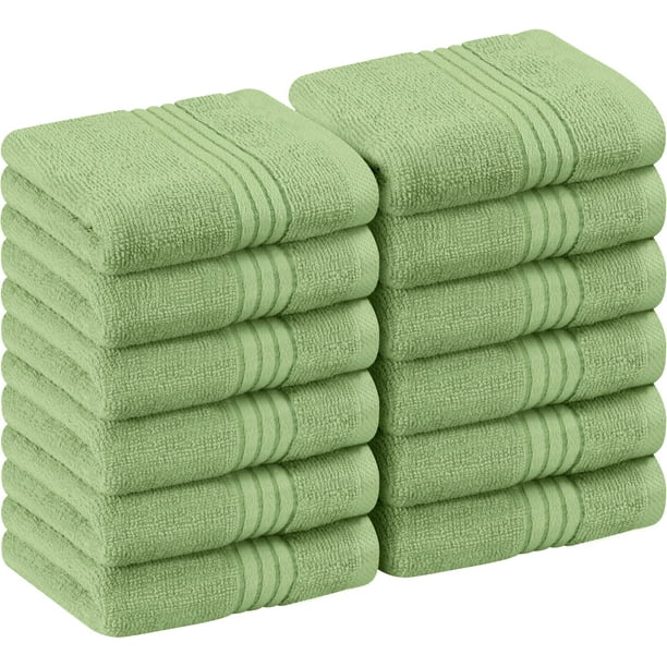 Utopia Towels (12 Pack Luxury Wash cloths Set (12 x 12 Inches) 600 gSM 100%  cotton Ring Spun, Highly Absorbent and Soft Feel Washcloths for Bathroom,  Spa, gym, and Face Towel (Sage green) 