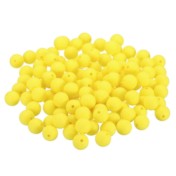 12mm Silicone Beads, 120PCS Silicone Beads Bulk Spacer Beads Focal for Pens Keychain Bracelets, Yellow