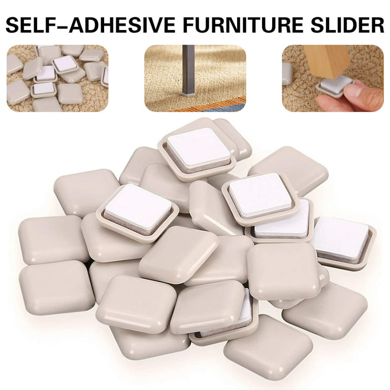 Dosaele 20Pcs 2 Inch.Self Stick Square Carpet Sliders-Self Adhesive  Furniture Moving Slider for Carpet -Self-Adhesive Chair Glides-Moving Pads-Moving  Furniture Gliders-Protecting Carpet 