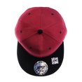 thumbnail image 3 of NYFASHION101 Plain Blank Flat Bill Adjustable Snapback Cap Hat - Burgundy/Black, 3 of 4