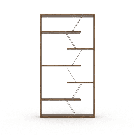 CoSoTower Tars Bookcase, Walnut/Chrome