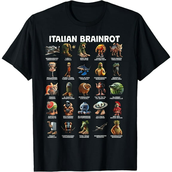 Hot Kiraa Tee With Italian Brain Rot Italian Brainrot Funny Memes S-5Xl T-Shirt