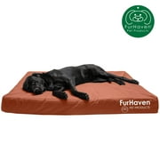 FurHaven Pet Products Deluxe Orthopedic Oxford Indoor/Outdoor Water-Resistant Bed for Dogs & Cats, Chestnut, Jumbo Plus