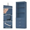 thumbnail image 5 of Homfa 71" Tall Bookcases with 3 Large Drawers, 3 Tier Wooden Storage Bookshelf for Living Room Home Office, Blue, 5 of 7