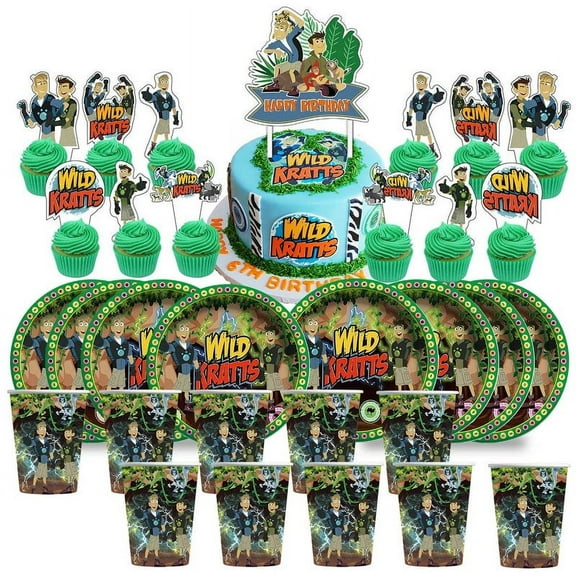 Wild Kratts Birthday Cups Party Supplies Plates Fans Decorations Cake Topper Decor