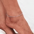 thumbnail image 3 of Chic & Artsy Sterling Silver Cable Anklet, 10.7 Inches, 1 Count, 3 of 7