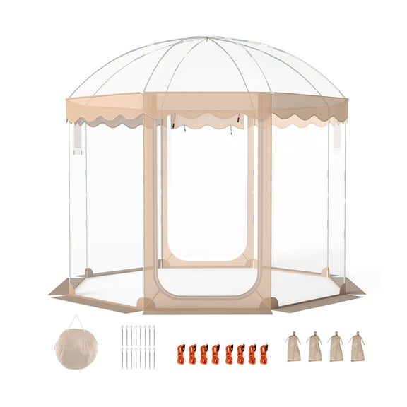 Biotree 10x10 FT Pop Up Clear Bubble Tent for 8-10 People with Waterproof Sealed Floor for Sports Events Camping