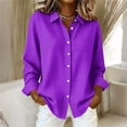 thumbnail image 2 of hoksml Women's Gingham Plaid Button Down Shirt, Roll Tab Long Sleeve with Collar and Curved Hem, Loose Casual Blouse for Daily Wear, 2 of 6