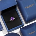 thumbnail image 5 of Gem Stone King 925 Silver and 10K Yellow Gold Purple Amethyst and White Lab Grown Diamond Engagement Ring for Women | 4.13 Cttw | Oval 12X10MM | Gemstone February Birthstone | Size 7, 5 of 6