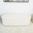 thumbnail image 2 of Calypso Mid-Century Modern16.73" Upholstered Fabric Bench in White, 2 of 7