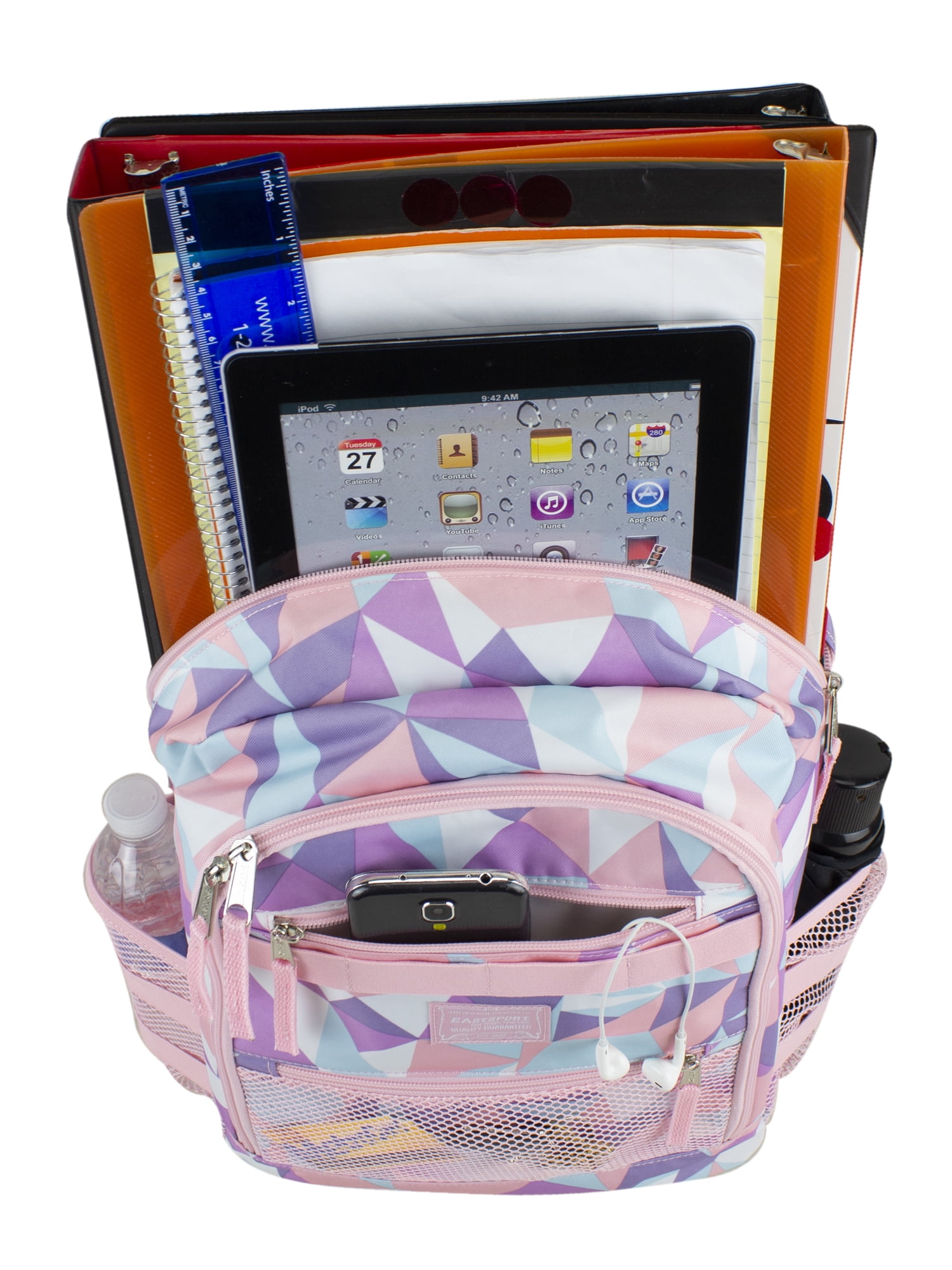 Eastsport Unisex 3-Piece Combo Backpack with Lunch Box and Pouch, Diamond Pattern