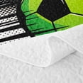 thumbnail image 5 of Manfei Sports Soccer Bed Spread Queen, Goal Print Queen Coverlet Set, Green Multicolor, Reversible 3pcs, 1 Quilt and 2 Pillowcases, 5 of 7