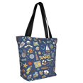 thumbnail image 2 of KLL Tote Bag for Women Marine Nautical Print Shopping Grocery Reusable Bags for Office School Shopping Travel, 2 of 6