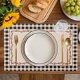 thumbnail image 4 of Western Texas Star Retro Placemats Set of 4, Rustic Vintage Berry Black Beige Plaid Placemats for Dining Table, Place Mats for Kitchen Tabletop, Waterproof Wipeable Dining Table Mats Set, 4 of 9