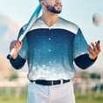 thumbnail image 4 of Fotbe Christmas Snowflakes Baseball Jersey Shirt for Men and Women, Casual Short Sleeves Button Down T-Shirt-XX-Large, 4 of 9