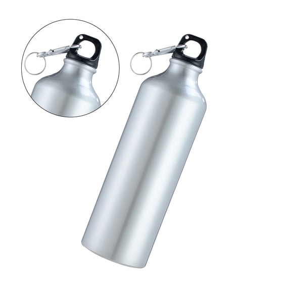 Gym Water Bottle Leakproof 750mL Water Bottles with Carabiner Portable Aluminum Water Bottle Reusable Leakproof for Hiking Travel Outdoor Sports Gym Fitness