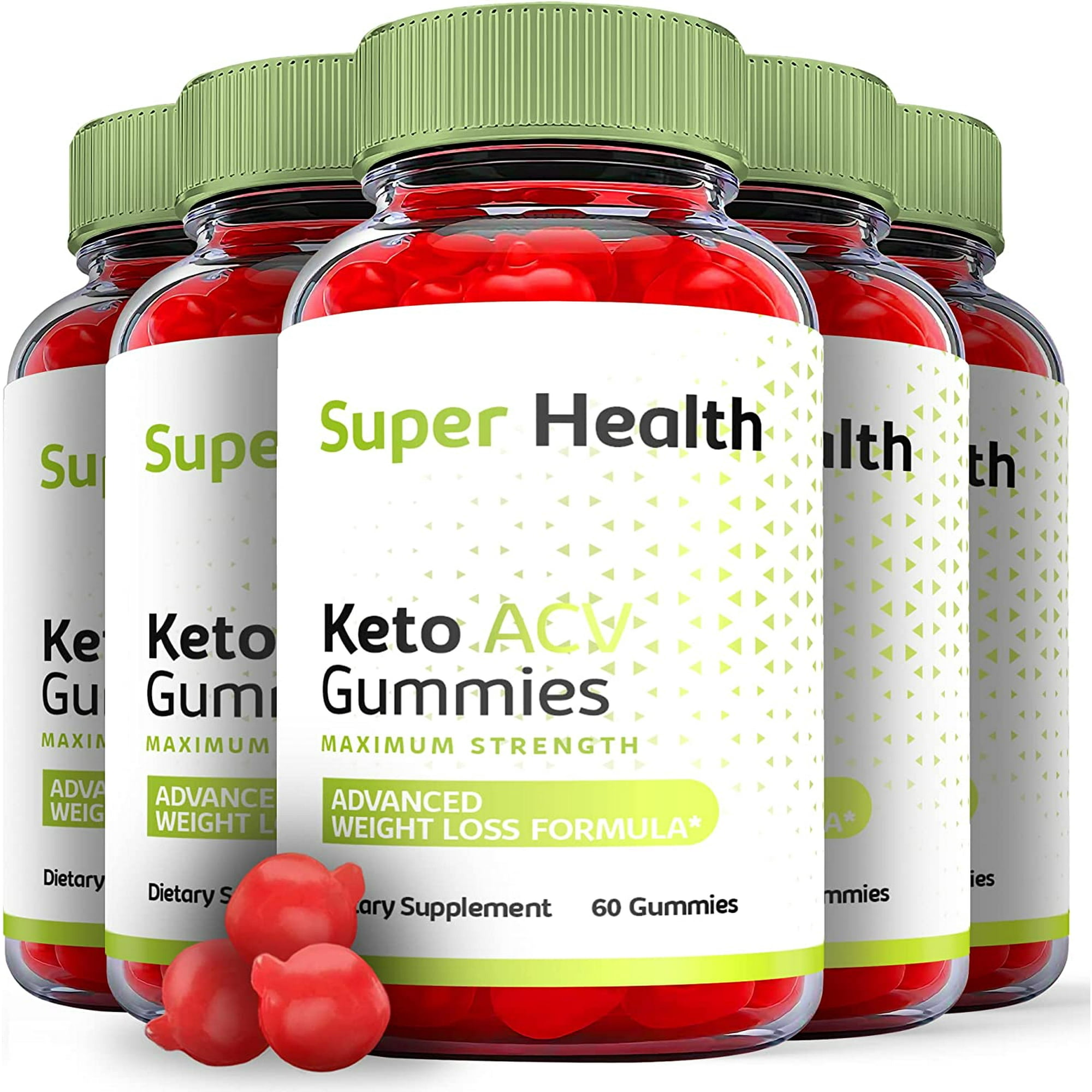 (5 Pack) Super Health Keto ACV Gummies - Supplement for Weight Loss - Energy & Focus Boosting Dietary Supplements for Weight Management & Metabolism - Fat Burn - 300 Gummies