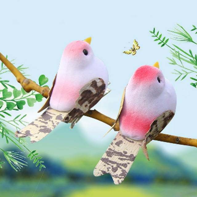 Con un clip de pequeño conveniente simulacia decoración de pájaros, pájaro artificial, ventana de jardín