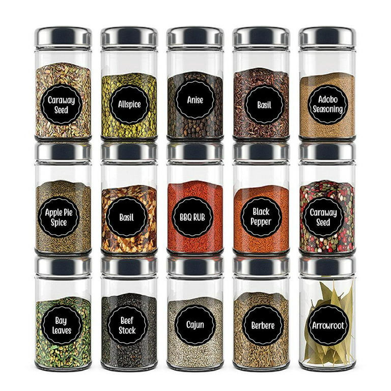 Kitchen Round Spice Labels - 144 stickers Chalkboard Spice Labels Sticker  Reusable Spice Jar Label Spice Organization Storage 