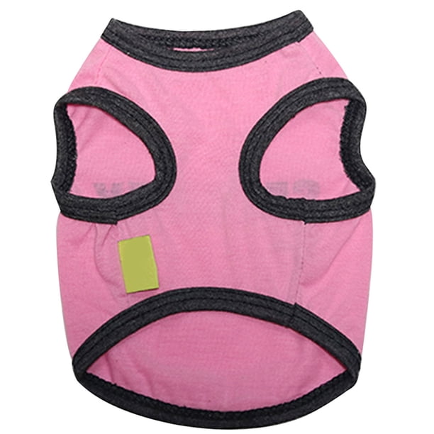 Methold Chaqueta grande para perros, ropa para mascotas, abrigo de algodón con estampado de animales, ropa de animales sin mangas para perros pequeños Ropa para mascotas borde rosa y negro S Methold PT000364-07