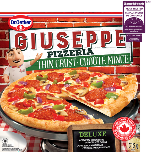 Dr. Oetker Giuseppe Pizzeria pizza deluxe à croûte mince 515 g