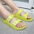 thumbnail image 3 of Men's Women's EVA Flat Sandals Adjustable Double Buckle Rubber Slide Sandals, 3 of 14