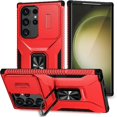 thumbnail image 1 of Funda para GANGXUN Samsung Galaxy S24 Ultra - Soporte metálico, Función magnética, Rojo, 1 of 5