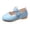 Blue, variant on Girls Flower Pearl Mary Jane Flats, Round Toe School Shoes, Soft Sole Non Slip Toddler Princess Dress Flats for Kids (Purple, 12-18 Months)