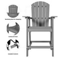 thumbnail image 4 of Dextrus 25" Tall Plastic Adirondack Chair, Poly Bar Height Outdoor Balcony Chairs - Gray, 4 of 8