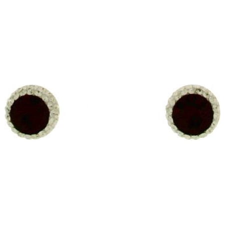 Hallmark Jewelry Women's Sterling Silver Crystal Birthstone Stud Earrings