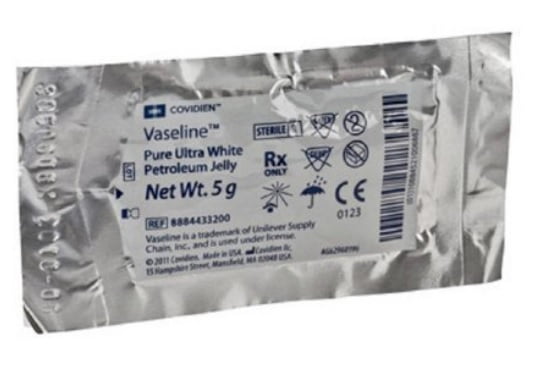 Vaseline Petroleum Jelly 5 Gram Individual Packet Sterile, 8884433200 - Box of 144