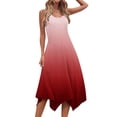 thumbnail image 6 of Uaswgudfs Women’s Sleeveless Round Neck Midi Dress - Asymmetrical Hem Knee-Length Sundress with Casual Summer Flowy Tank Design, 6 of 8