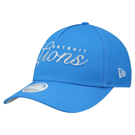 Women's New Era  Blue Detroit Lions  Metallic 9FORTY M-Crown A-Frame Adjustable Hat